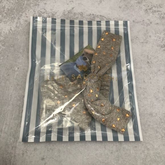 Lele Sadoughi Gray Heat Studded Embellished Facemask and Headband Set NEW - Picture 7 of 9